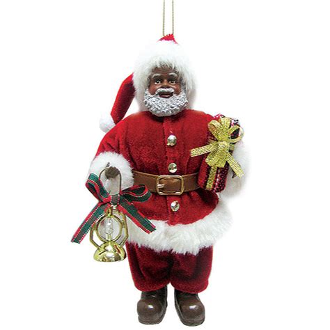 African American Santa Claus Christmas Ornament Black Xmas Decor