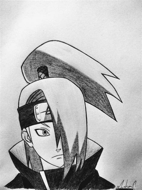 Deidara From Naruto Shippuden Naruto Sketch Drawing Anime Character