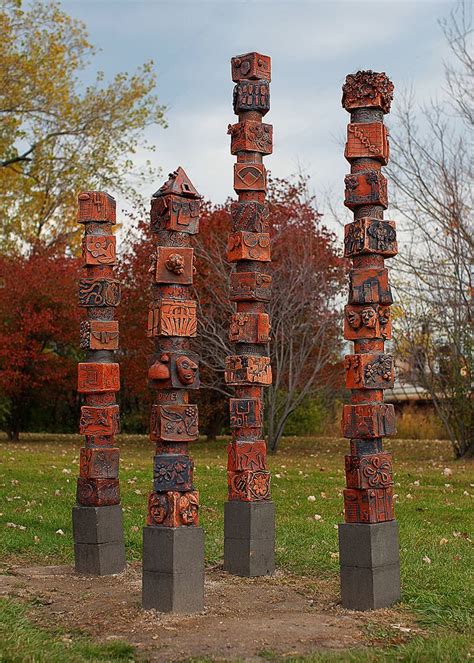 Niles North Sculpture Project Sculpture Projects Outdoor Art Garden Totems