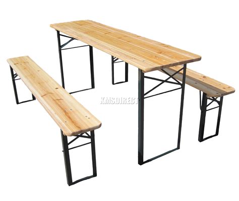 Here at oak furniture superstore, we stock a wide variety of table and bench sets. Wooden Folding Beer Table Bench Set Trestle Party Pub ...