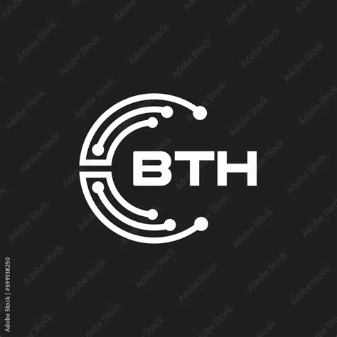 Bth Letter Technology Logo Design On Black Background Bth Creative