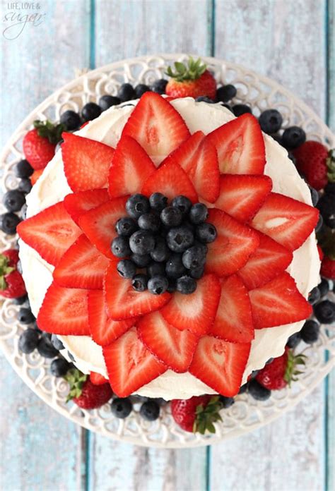 Smooth sides and sharp edges, decorated. Fresh Berry Vanilla Layered Cake | Delicious 4th of July ...