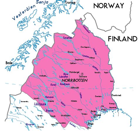 Map Of Norrbotten In Sweden