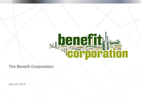 An Introduction To Benefit Corporations Ppt