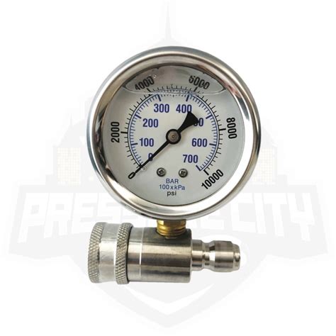 Mtm Hydro 10000 Psi Top Mount Gauge On Stainless Qc Fitting Pressure