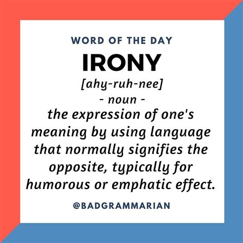 Irony Is The Wordoftheday Often Misused But Try To Use In A Sentence
