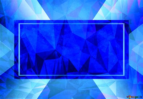 Blue Template Frame Border Polygon Background With Triangles №200892