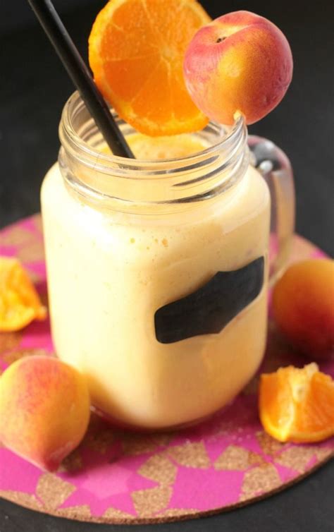 Mango Peach Sunshine Smoothie Peach Mango Sweet Savory Energy Breakfast
