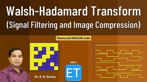 Walsh Hadamard Transform Signal Filtering And Image Compression Youtube