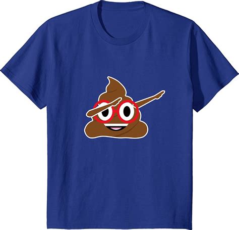 Funny Dabbing Poop Emoji T Shirt With Red Glasses