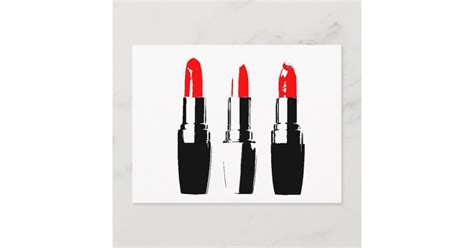 red lipstick tubes postcard zazzle