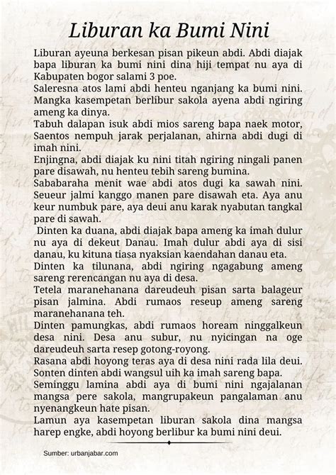 Karangan Bahasa Sunda Tentang Liburan Sekolah Materis - vrogue.co