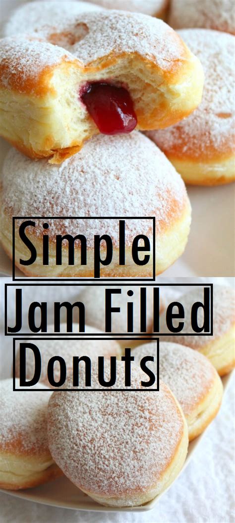Simple Jam Filled Donuts Dessert And Cake Recipes