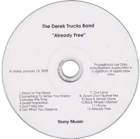The Derek Trucks Band Already Free 2009 Cdr Discogs