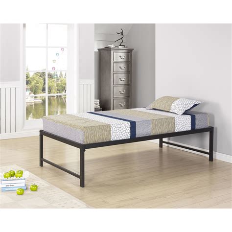 Kandb B39 1 2 Hi Riser Bed With Black Metal Frame Black Twin Ebay