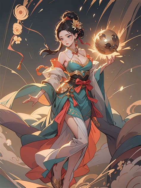 An ancient Chinese dancer, charming expression, full body, amazing
