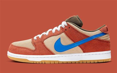 The Nike Sb Dunk Low Pro Dusty Peach Is Delivered In Corduroy House
