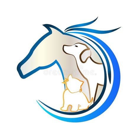 Logo De Cheval De Chien Et De Chat Autocollant Animal Damants