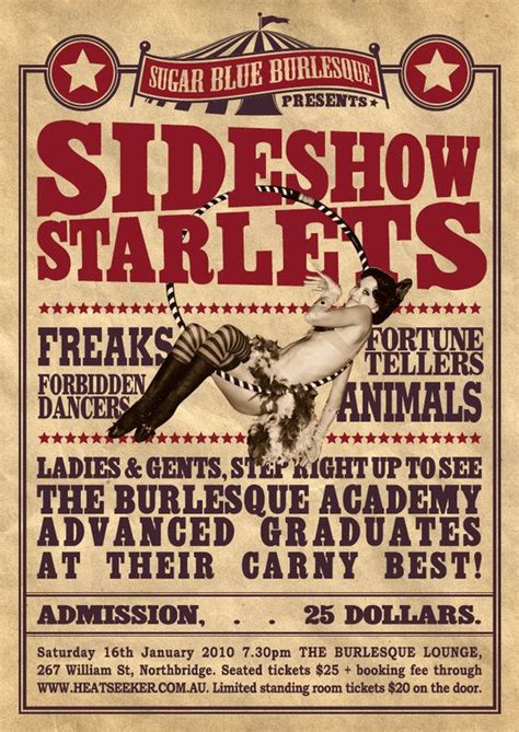 Vintage Sideshow Poster Vintage Circus Posters Carnival Posters