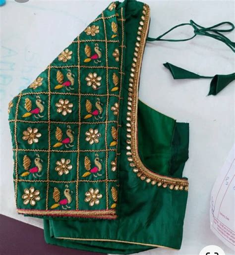 Exclusive Indian Embroidery Maggam Work Blouse Readymade Etsy
