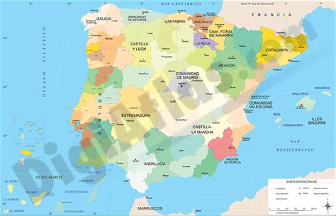 Mapa De España Y Portugal Con Provincias