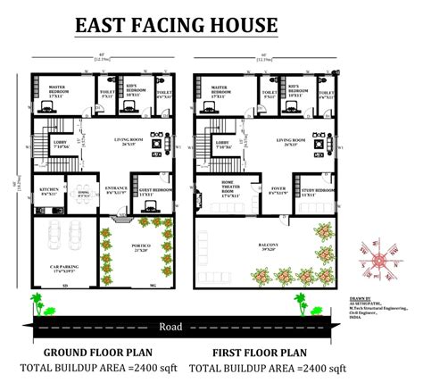 40 X60 East Facing 5bhk House Plan As Per Vastu Shastra Download