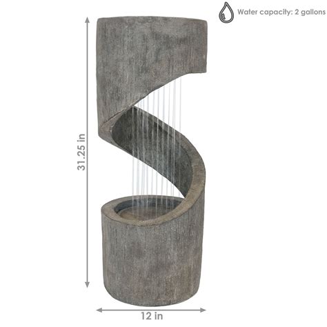 Sunnydaze Showering Spiral Contemporary Water Fountain 31 Inch