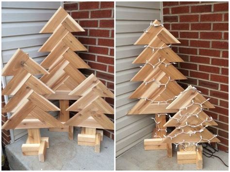 Diy Wooden Pine Tree Christmas Tree Free Herringbone Tree Building