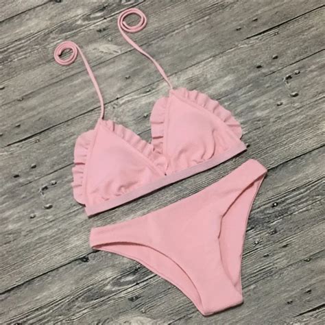 2018 Newest Sexy Bikini Women Swimsuit Push Up Bikini Set Lace Up Retro Beach Bathing Suit Plus