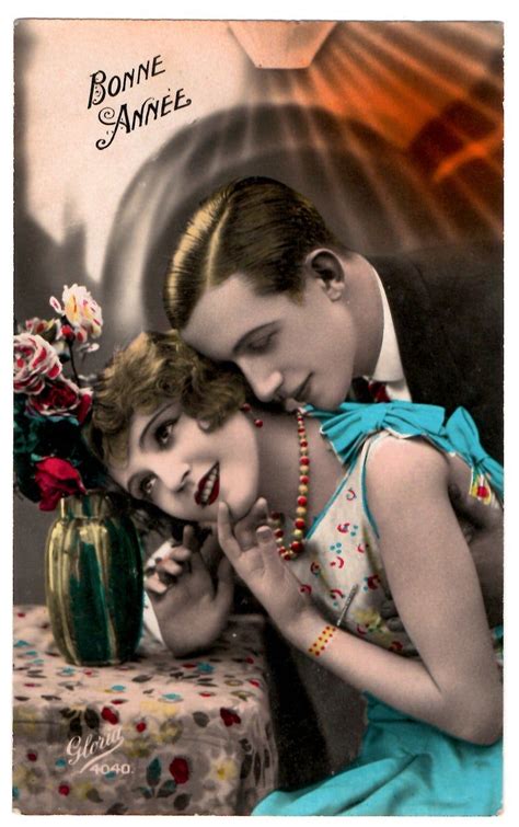vintage romance postcard french couple postcard retro art etsy retro art retro art deco