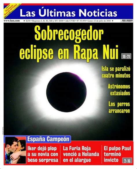 Manténgase informado con las últimas noticias de colombia y el mundo a hoy: Periódico Las Últimas Noticias (Chile). Periódicos de ...