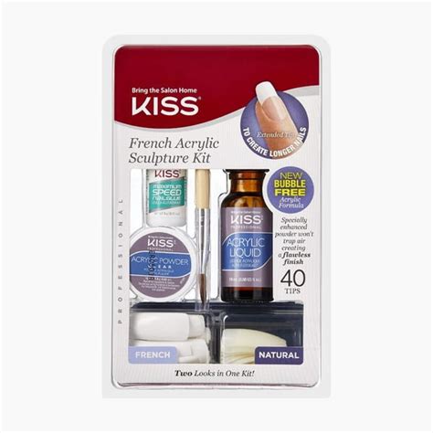 Kiss French Acrylic Nail Kit Complete Set Press On Nails Fake Nails