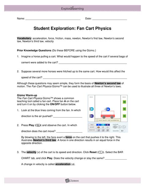 What determines the concentration of a solution? Student Exploration Force And Fan Carts Gizmo Answer Key ...
