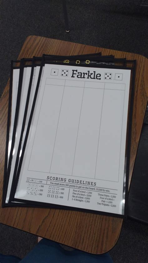 Farkle Score Card Printable Printable Cards