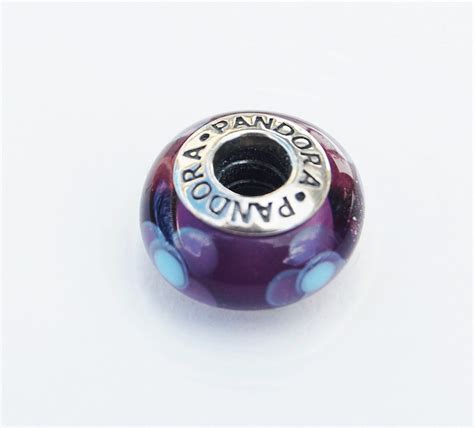 Pandora clear teal murano glass flowers bead. Genuine Pandora Purple Flower for You Murano Glass Charm ...