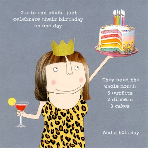 Funny Card Girls Never Celebrate Birthday On Just One Day Comedy