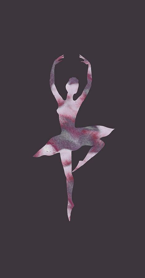 Gorgeous Dancing Ballerina Silhouette Watercolor Ballet Pink Purple