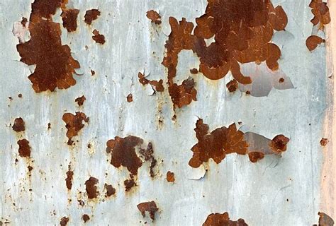 Painted Metal Surface With Rust Stains Free Texture
