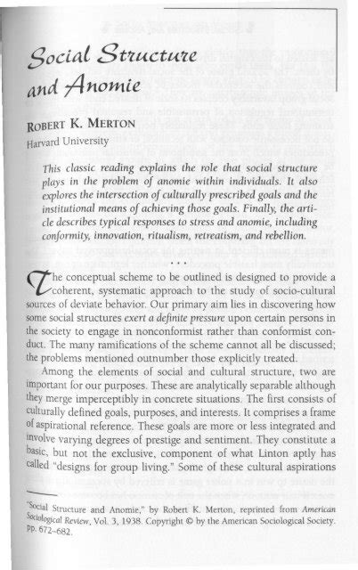 Robert Merton Society And Anomie Andoscia Sociology