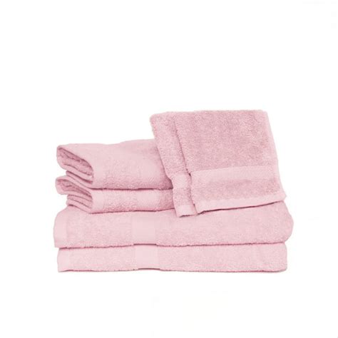 Deluxe Basics 6 Piece Solid Luxury Towel Set Pink