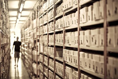 Old Files Stacked On Library Shelves Stock Photos Pictures And Royalty