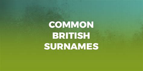 Traditional English Surnames Photos