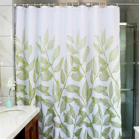 Manggou Leaves Fabric Shower Curtainwaterproof Polyester Bathroom Curtaindecorative Shower