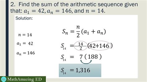 Sum Of The Terms Of A Given Arithmetic Sequence Arithmetic Series