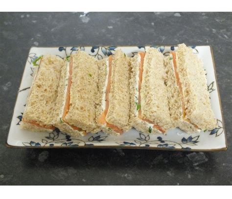 English Afternoon Tea Sandwiches Smoked Salmon And Chive Cream Cheese