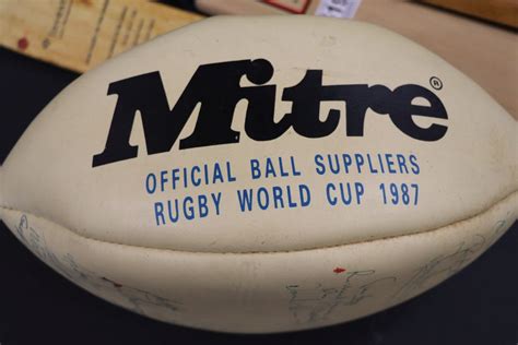 Signed Rugby Ball From The 1987 Rugby World Cup Appearing To Be