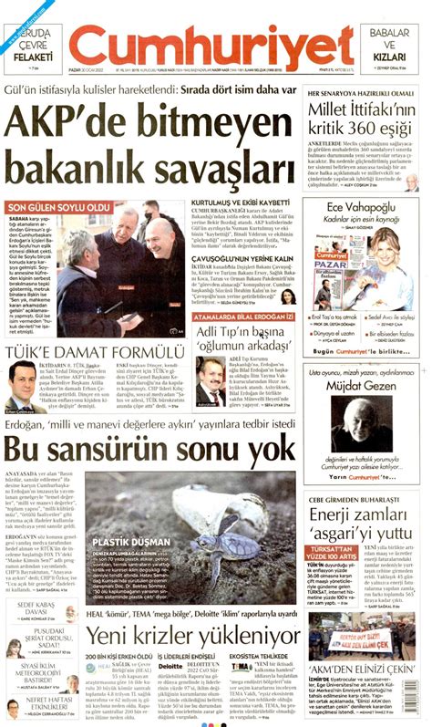 Cumhuriyet Gazetesi 30 Ocak 2022 Pazar