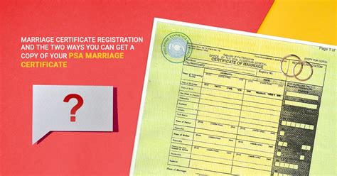 Registration Of A Psa Marriage Certificate 2023