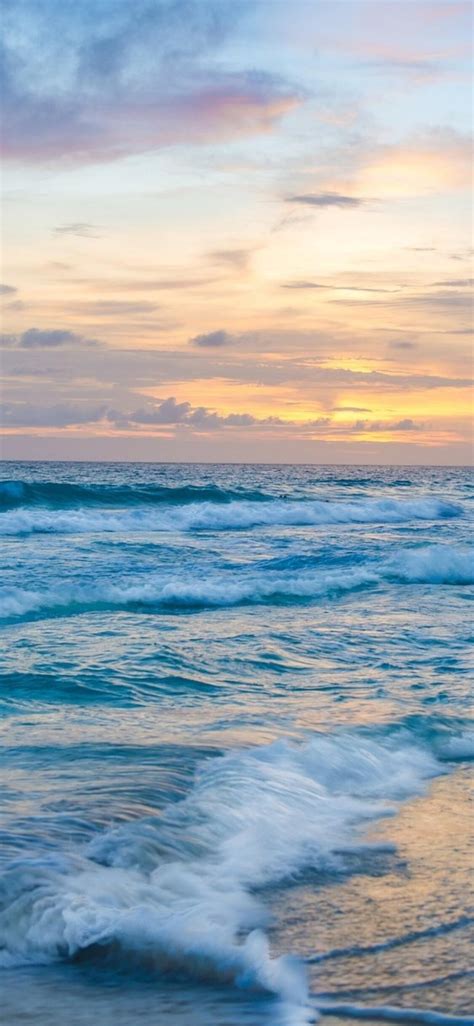 1125x2436 Ocean Waves At Sunset Iphone Xsiphone 10iphone X Hd 4k