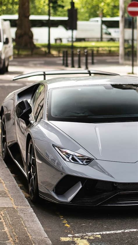 Grey Lambo Lamborghini Huracan Performante Car Hypercar Supercar